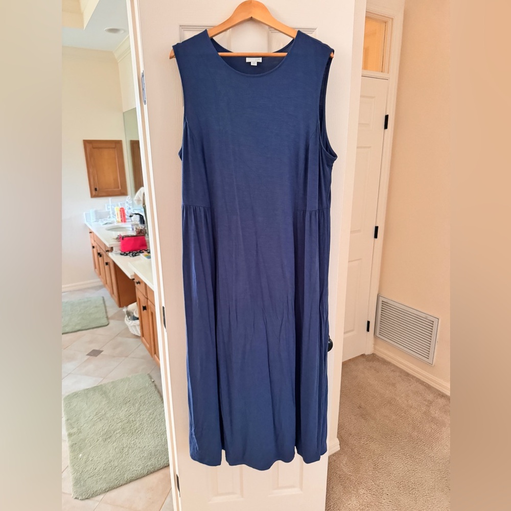 J. Jill Navy Blue Sleeveless Maxi Dress